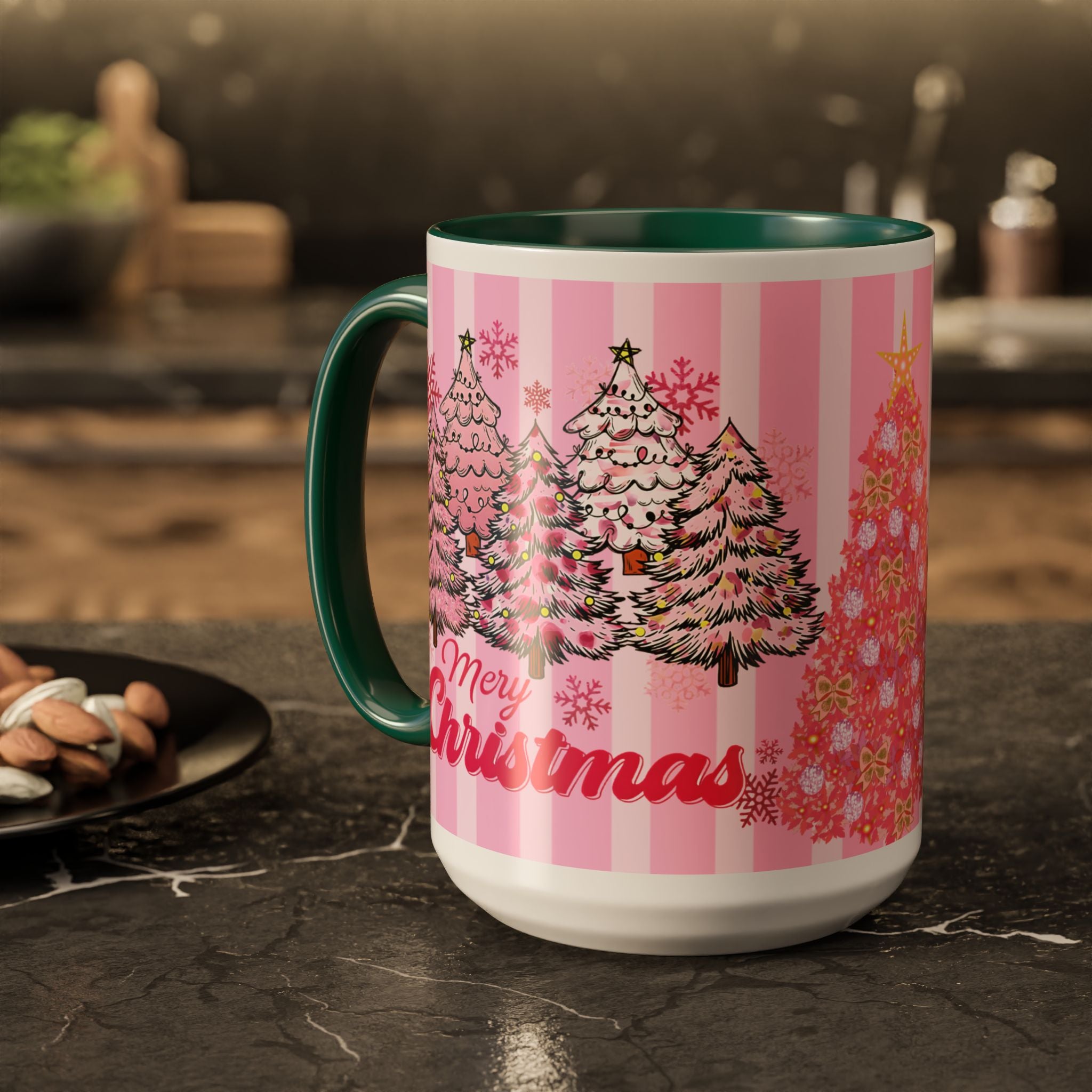 Pink Christmas Mug — 'Merry Christmas' Holiday Coffee Cup