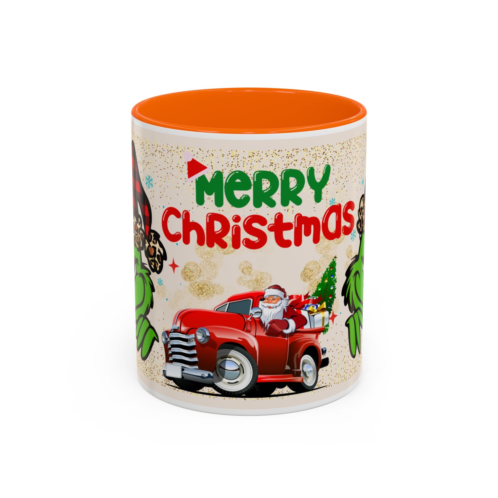 Merry Christmas Grinch Coffee Mug — Festive Santa Truck Holiday Mug