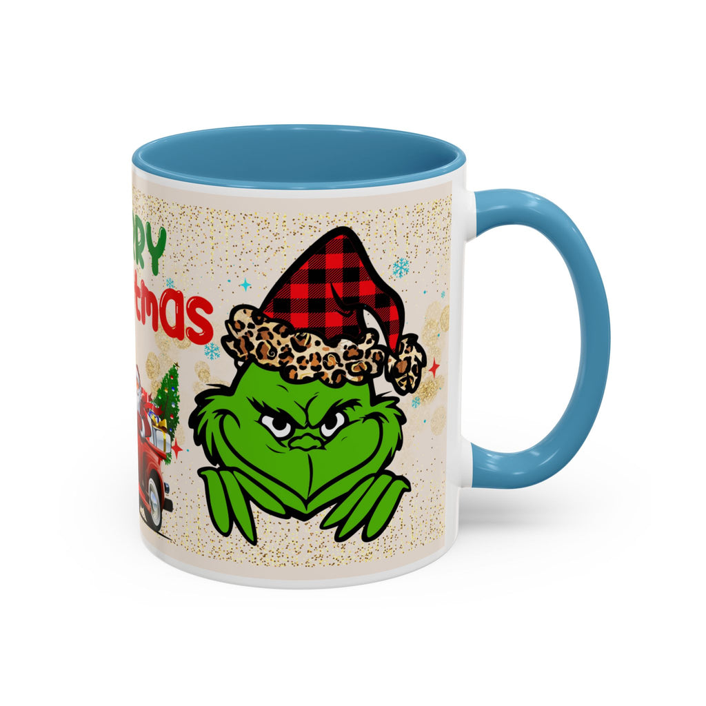 Merry Christmas Grinch Coffee Mug — Festive Santa Truck Holiday Mug