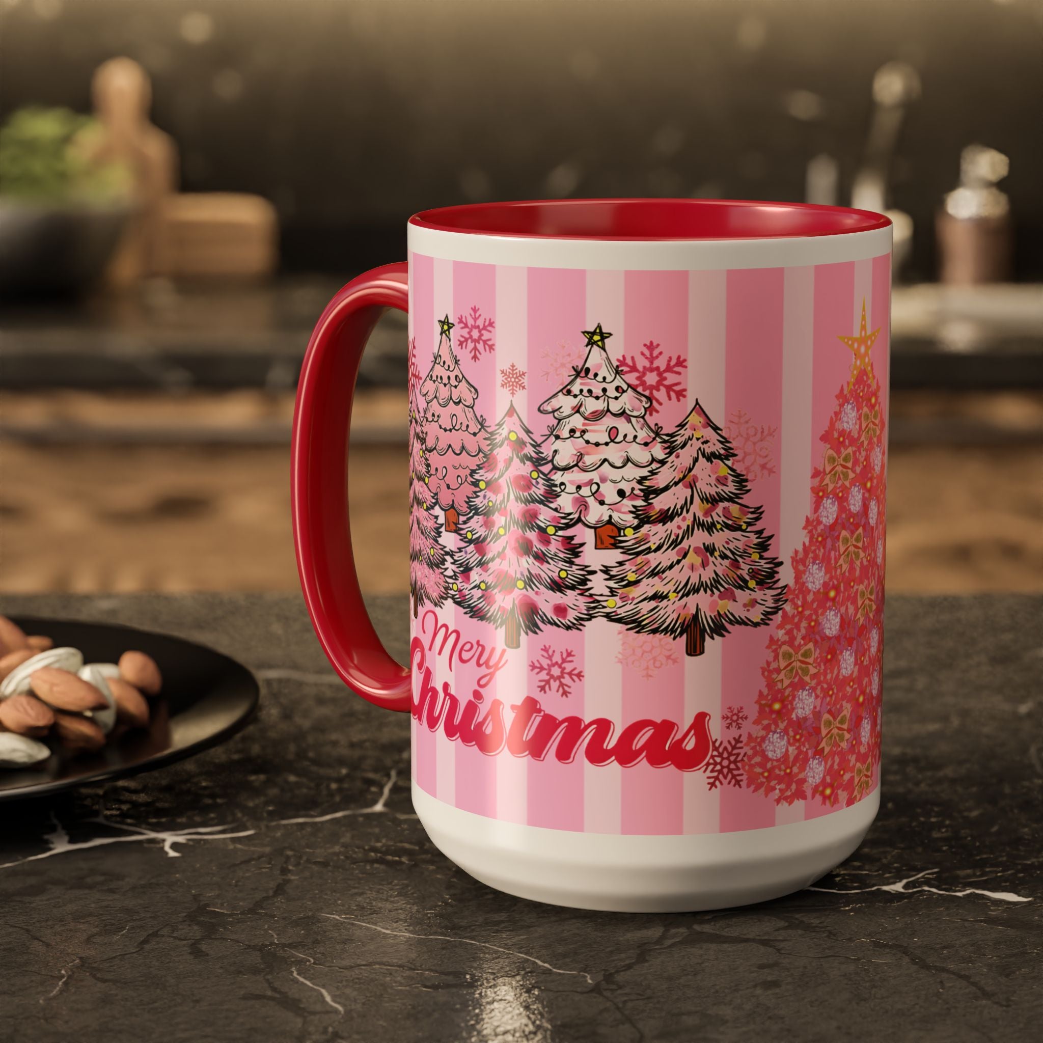 Pink Christmas Mug — 'Merry Christmas' Holiday Coffee Cup