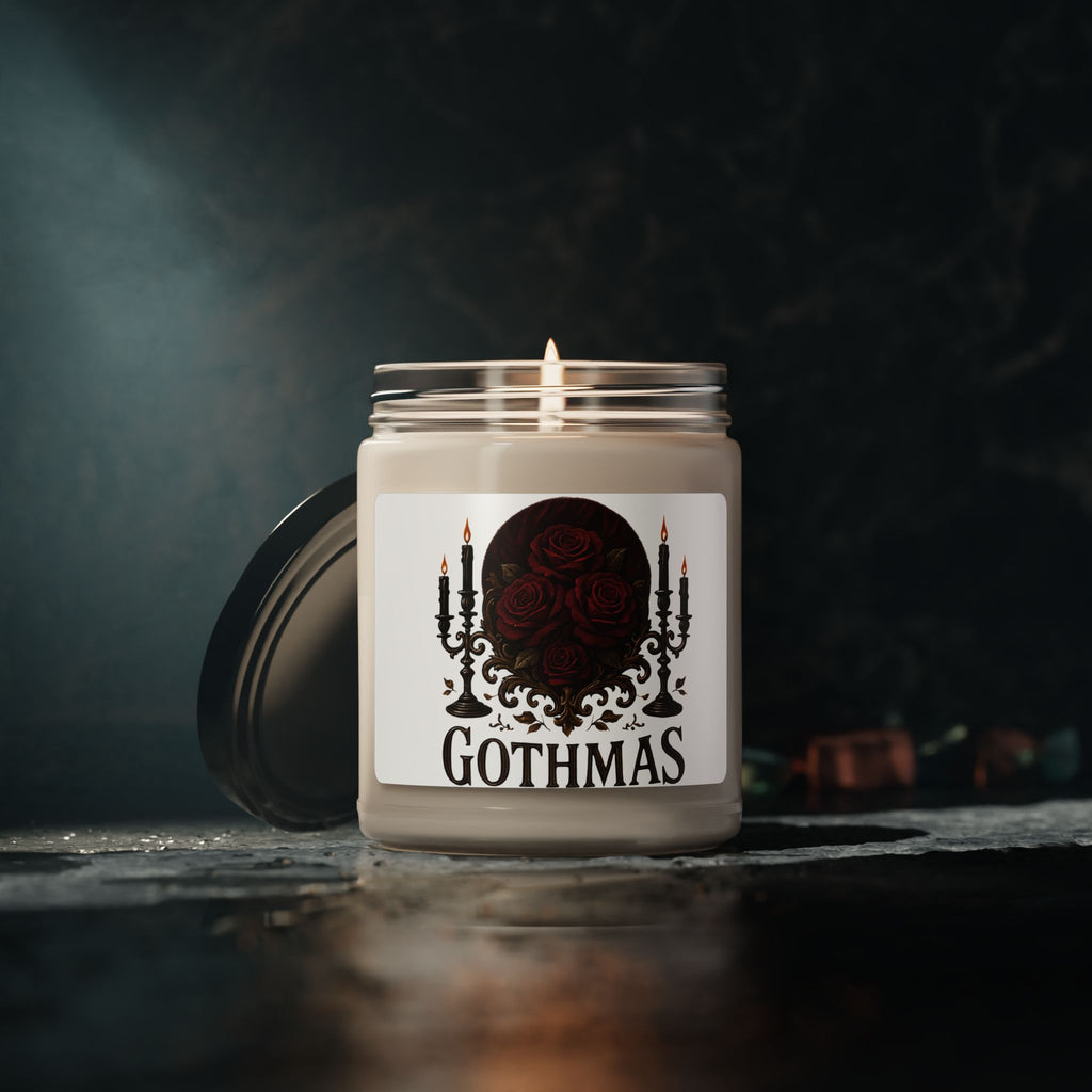 Gothmas Scented Soy Candle — 9oz Rose & Candlelight Holiday Candle