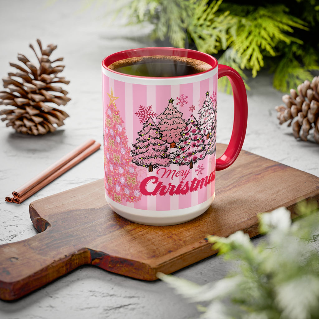 Pink Christmas Mug — 'Merry Christmas' Holiday Coffee Cup