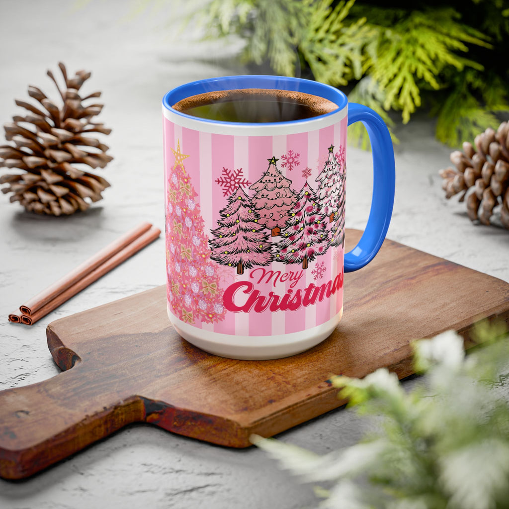 Pink Christmas Mug — 'Merry Christmas' Holiday Coffee Cup