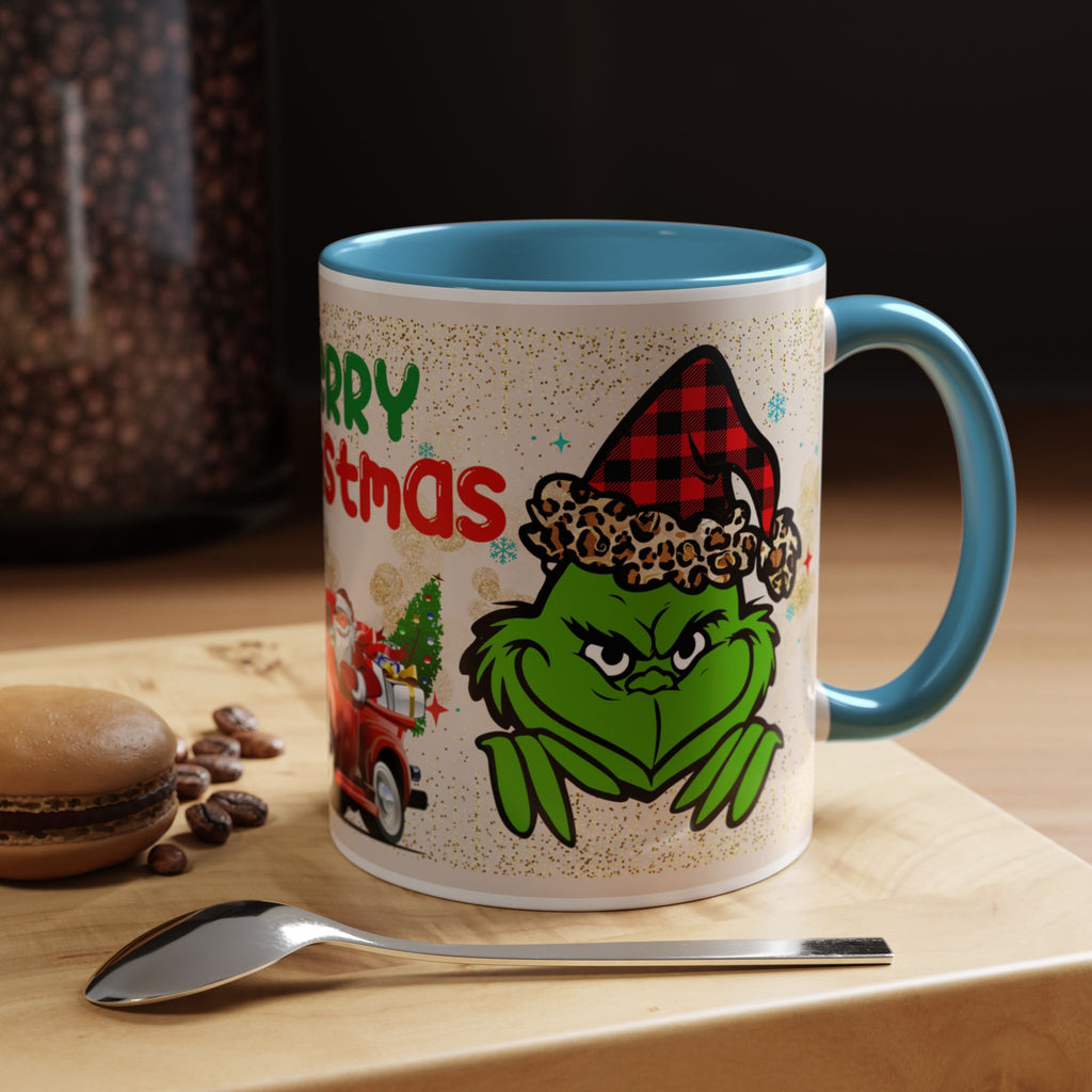 Merry Christmas Grinch Coffee Mug — Festive Santa Truck Holiday Mug