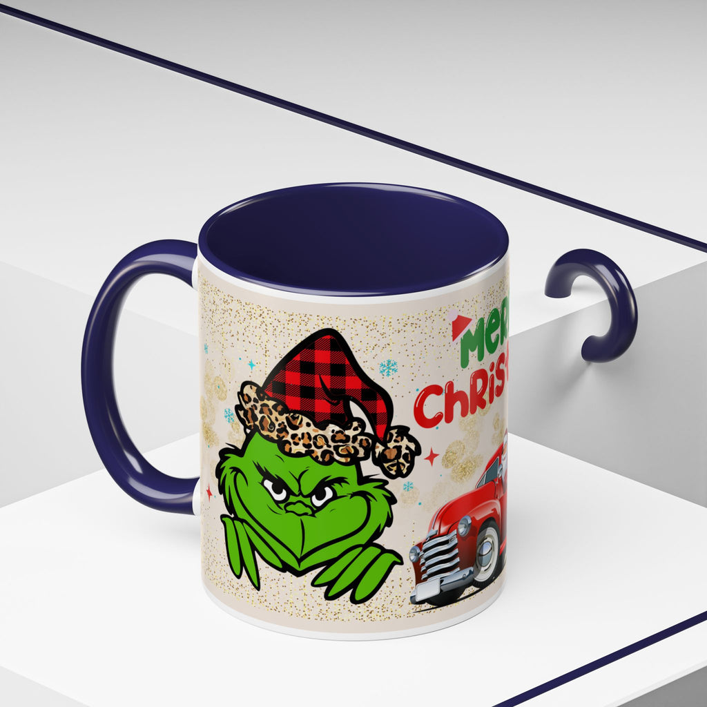 Merry Christmas Grinch Coffee Mug — Festive Santa Truck Holiday Mug