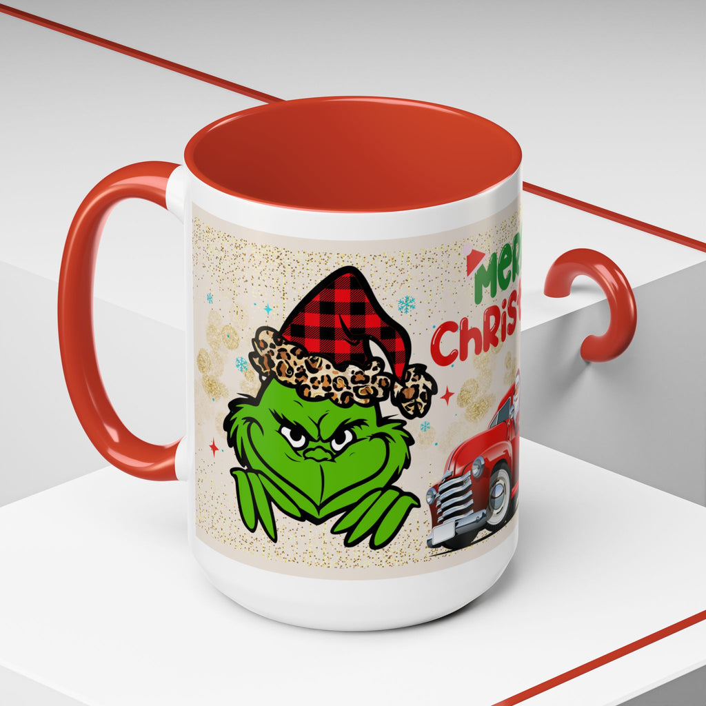 Merry Christmas Grinch Coffee Mug — Festive Santa Truck Holiday Mug