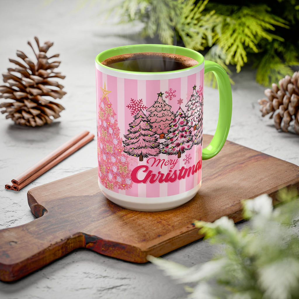 Pink Christmas Mug — 'Merry Christmas' Holiday Coffee Cup