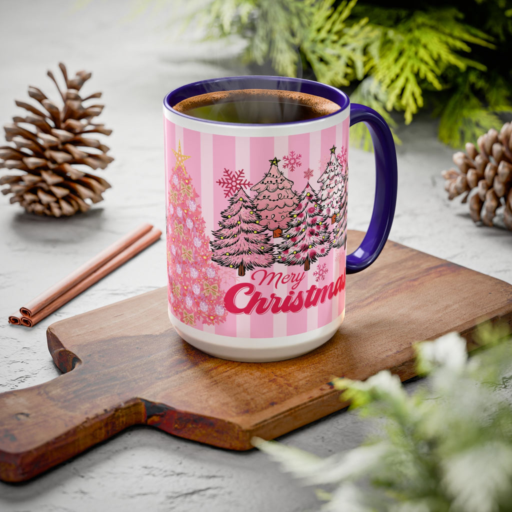 Pink Christmas Mug — 'Merry Christmas' Holiday Coffee Cup