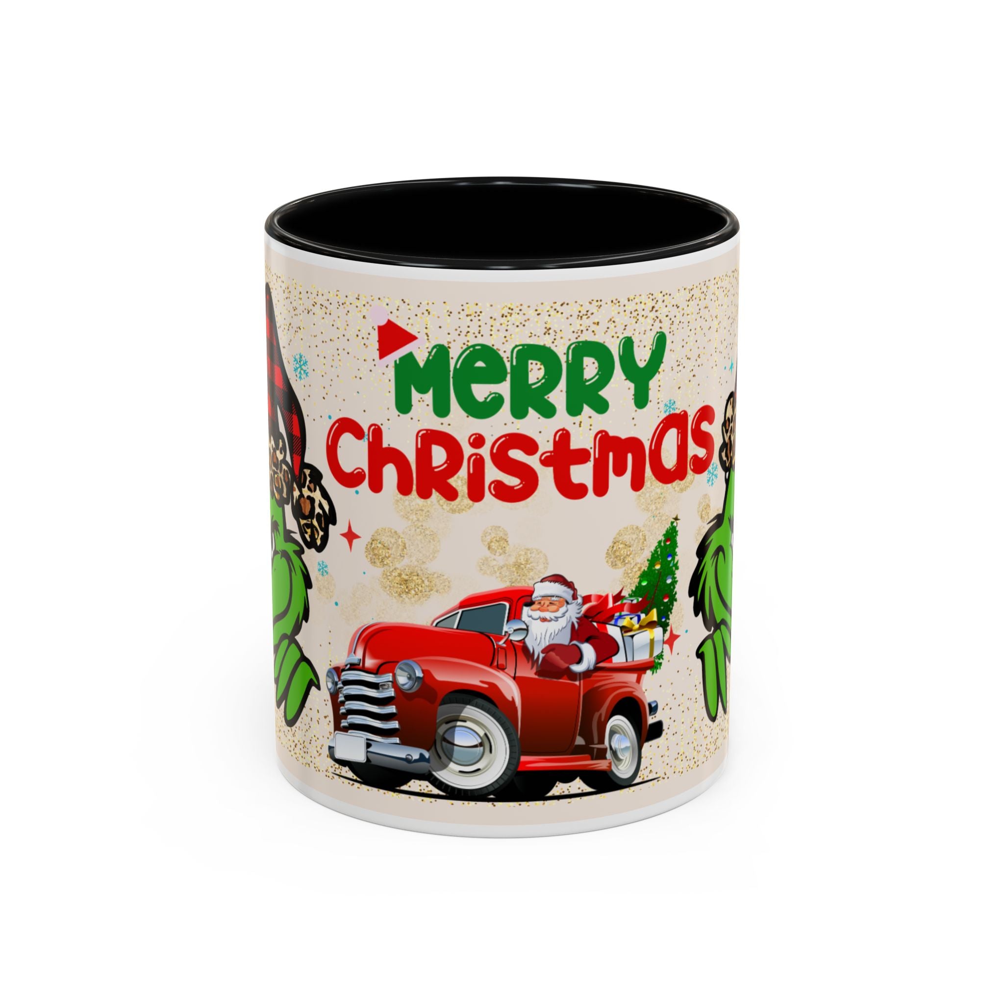Merry Christmas Grinch Coffee Mug — Festive Santa Truck Holiday Mug