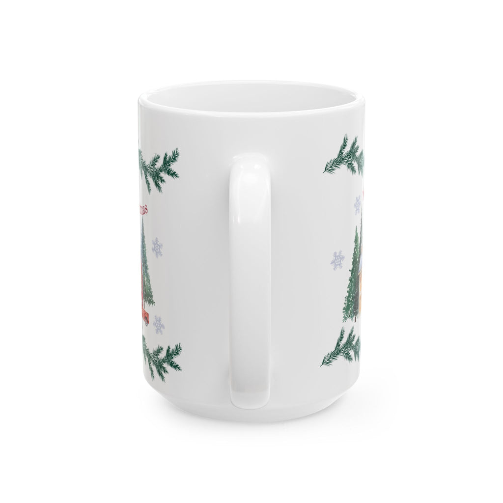 Christmas Village Ceramic Mug – 'Merry Christmas' Holiday Coffee Cup (11oz & 15oz) Ceremic Mug