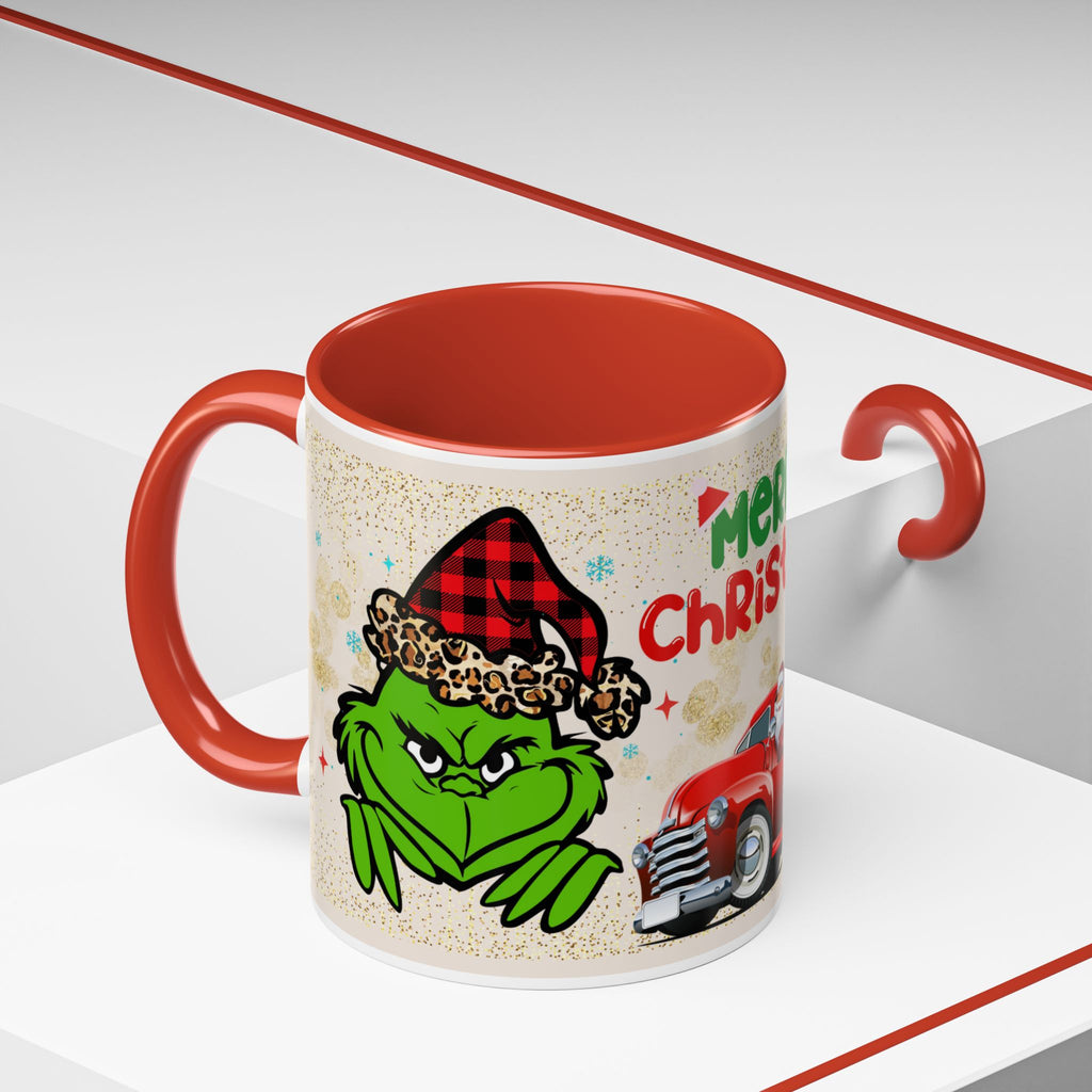 Merry Christmas Grinch Coffee Mug — Festive Santa Truck Holiday Mug