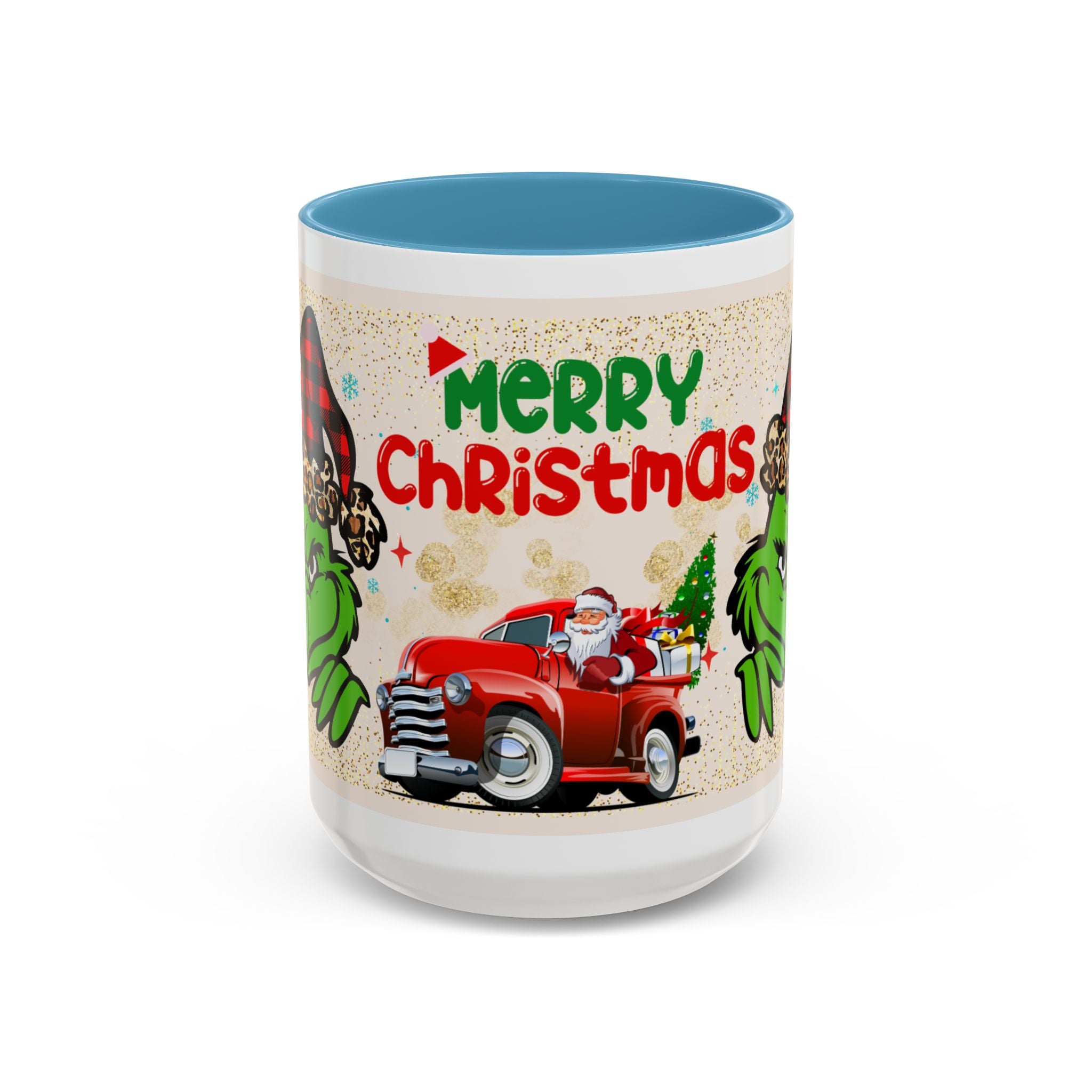 Merry Christmas Grinch Coffee Mug — Festive Santa Truck Holiday Mug