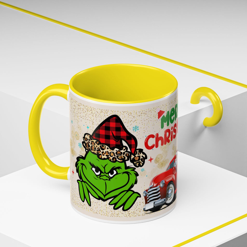 Merry Christmas Grinch Coffee Mug — Festive Santa Truck Holiday Mug