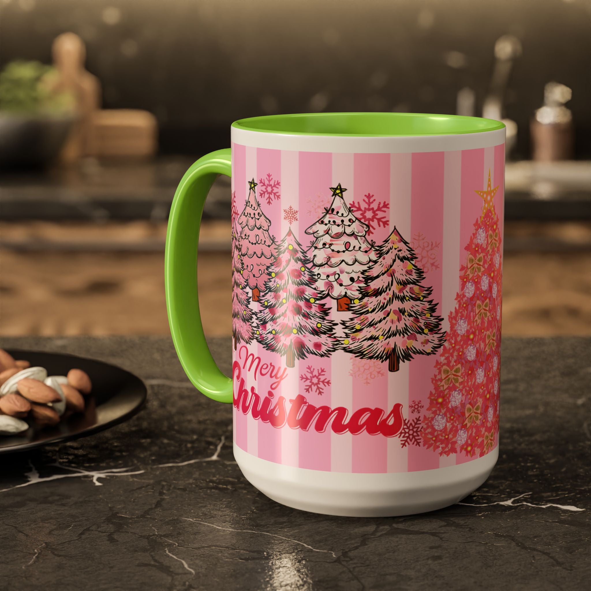 Pink Christmas Mug — 'Merry Christmas' Holiday Coffee Cup