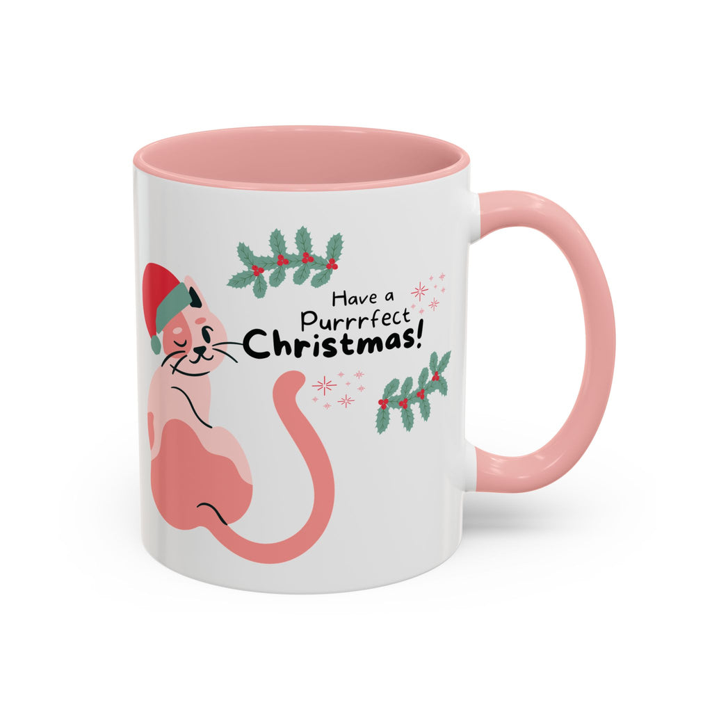 Christmas Cat Coffee Mug — "Have a Purrrfect Christmas!" Accent Ceramic Mug