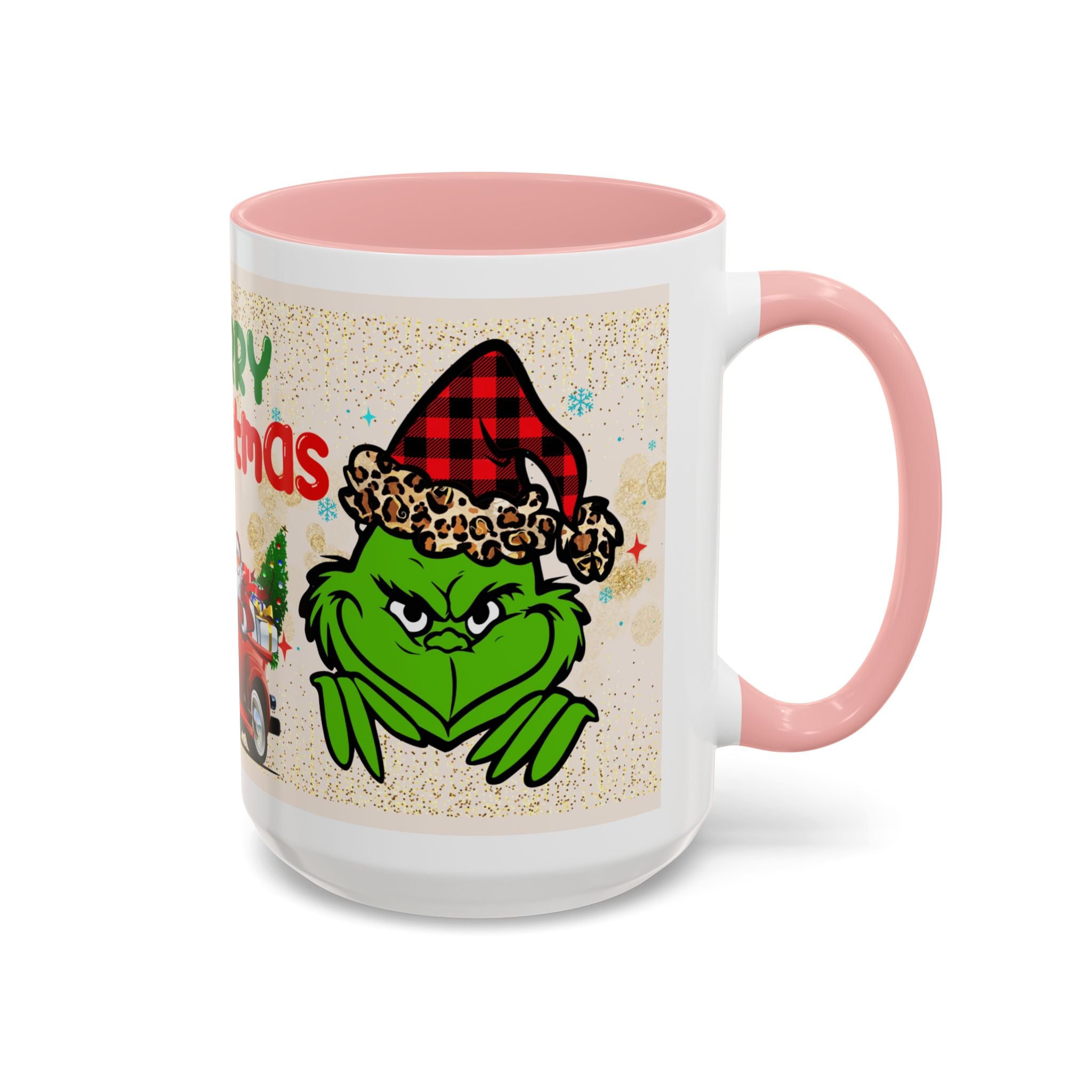 Merry Christmas Grinch Coffee Mug — Festive Santa Truck Holiday Mug