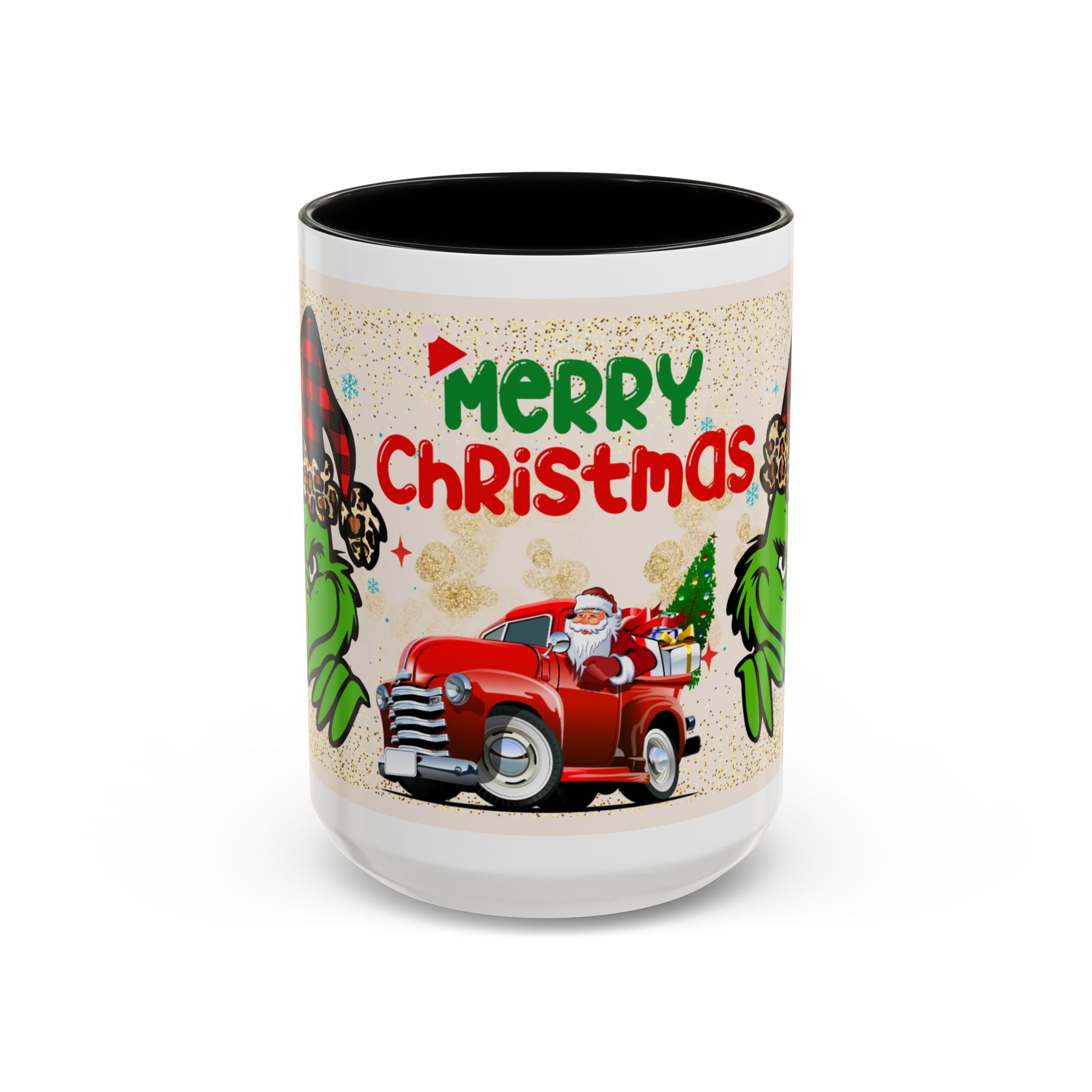 Merry Christmas Grinch Coffee Mug — Festive Santa Truck Holiday Mug