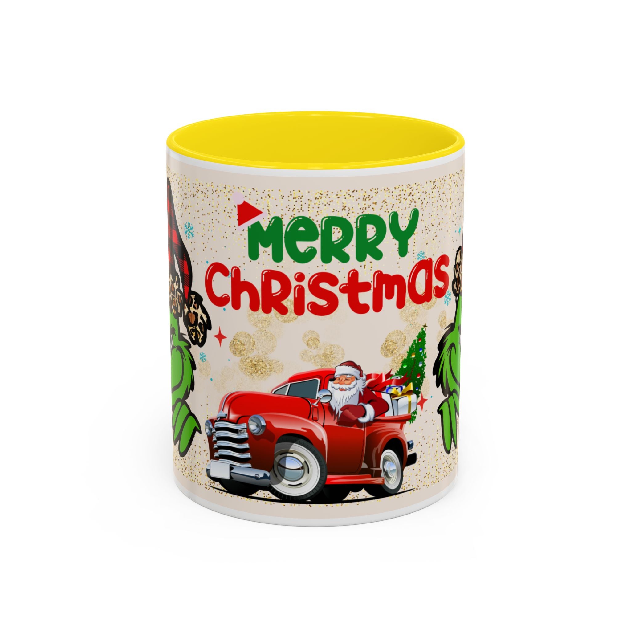 Merry Christmas Grinch Coffee Mug — Festive Santa Truck Holiday Mug