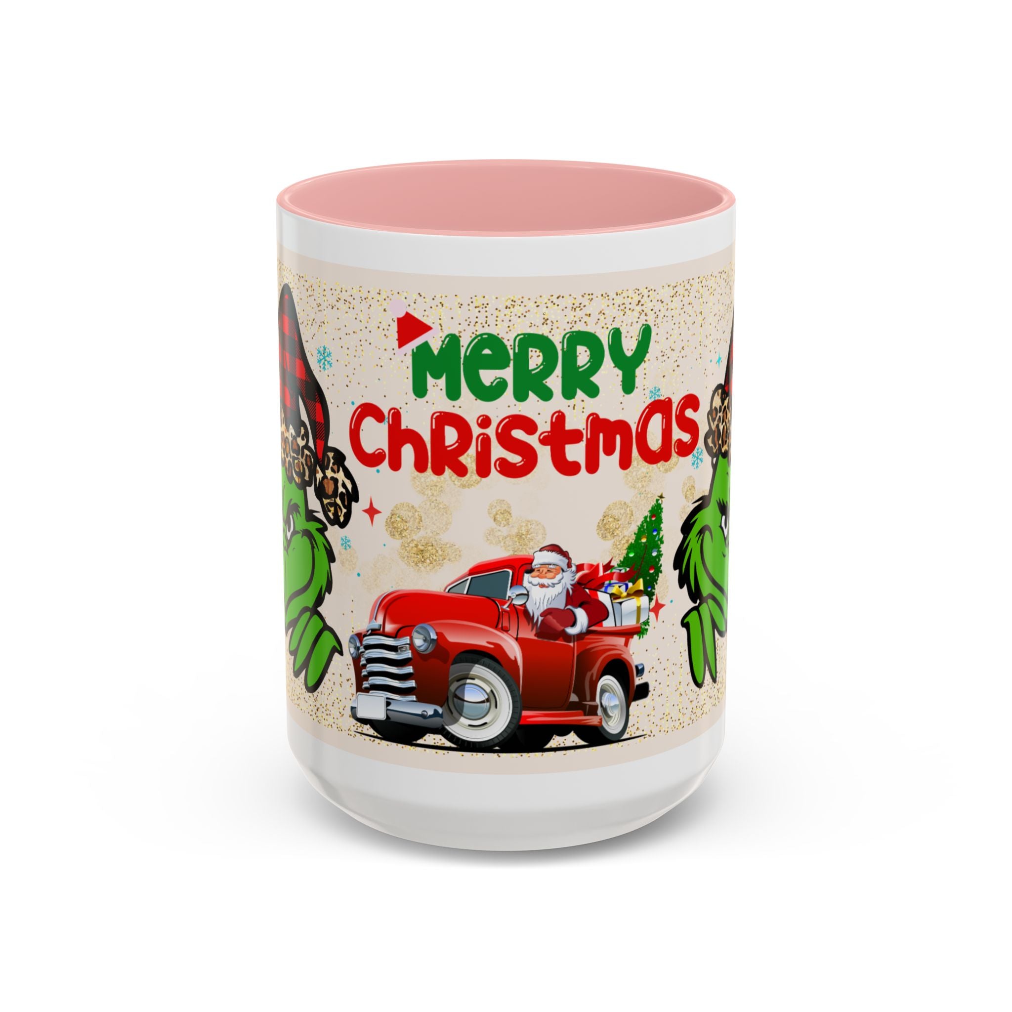 Merry Christmas Grinch Coffee Mug — Festive Santa Truck Holiday Mug