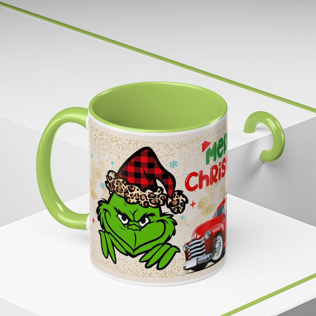 Merry Christmas Grinch Coffee Mug — Festive Santa Truck Holiday Mug