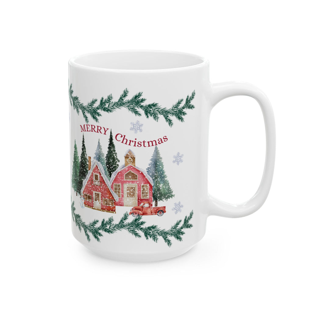 Christmas Village Ceramic Mug – 'Merry Christmas' Holiday Coffee Cup (11oz & 15oz) Ceremic Mug