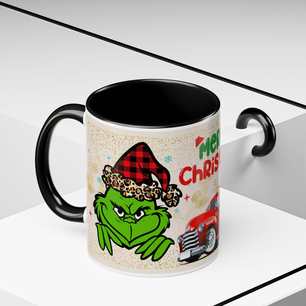 Merry Christmas Grinch Coffee Mug — Festive Santa Truck Holiday Mug