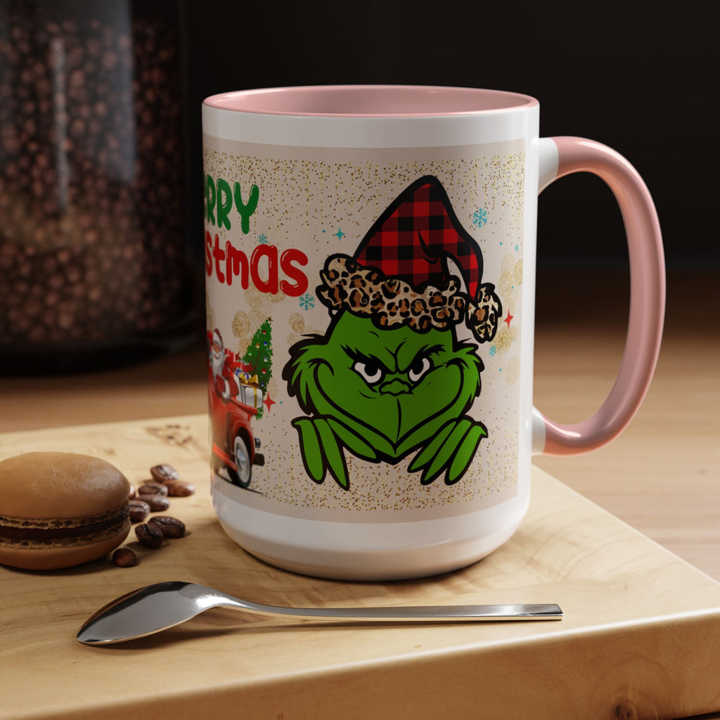Merry Christmas Grinch Coffee Mug — Festive Santa Truck Holiday Mug