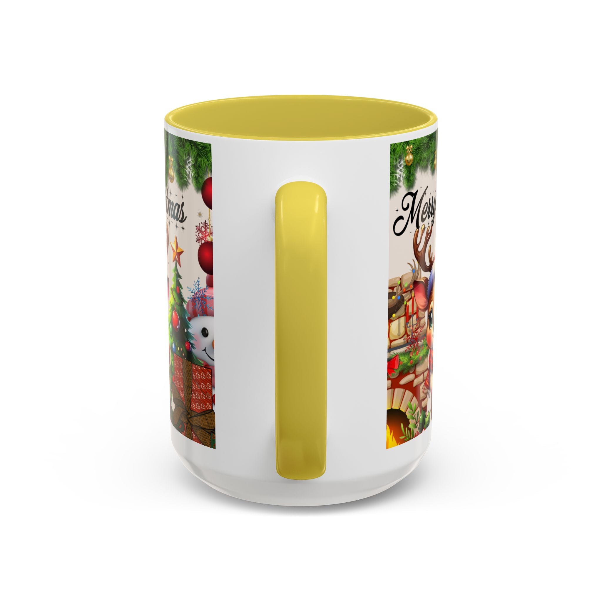 Christmas Reindeer & Snowman Mug  — Merry Christmas Holiday Coffee Cup