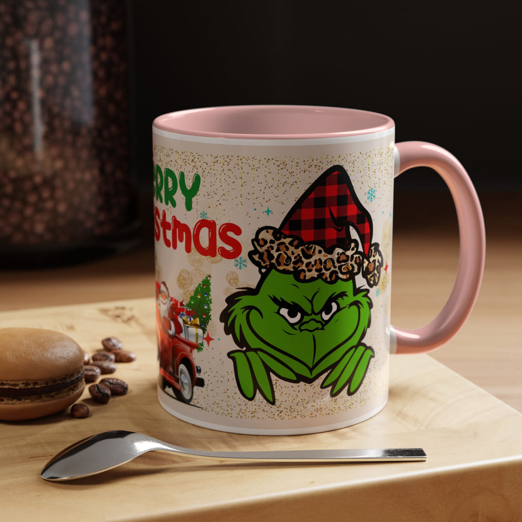 Merry Christmas Grinch Coffee Mug — Festive Santa Truck Holiday Mug