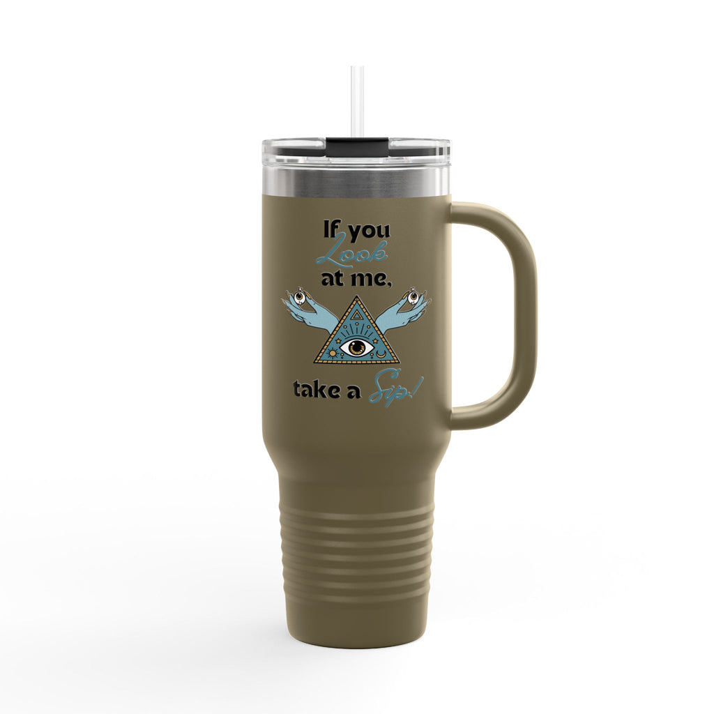 Mystical Eye Design Insulated Travel Mug – “If You Look at Me, Take a Sip” Mystical Eye Design