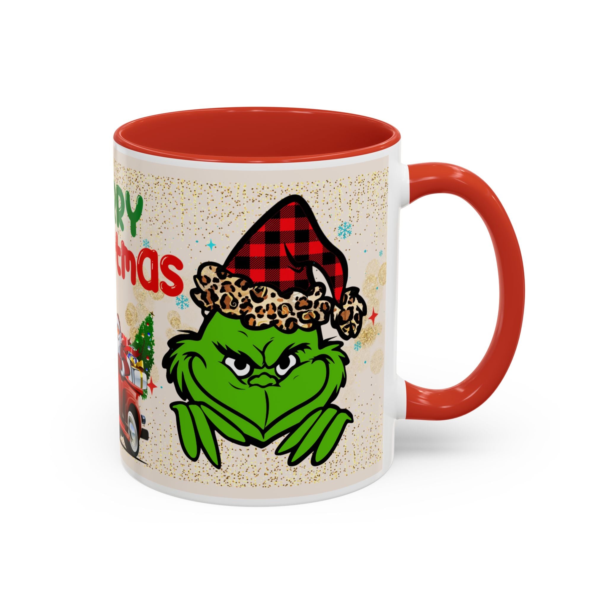 Merry Christmas Grinch Coffee Mug — Festive Santa Truck Holiday Mug