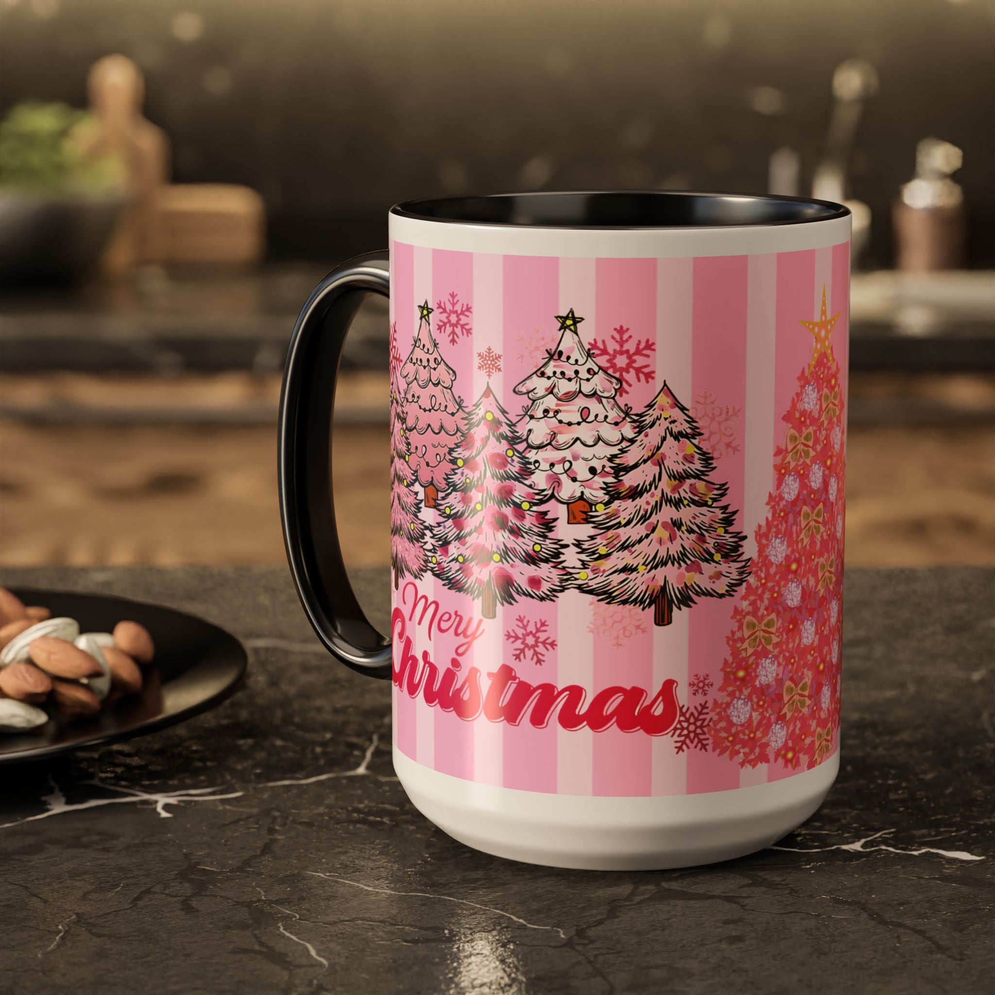 Pink Christmas Mug — 'Merry Christmas' Holiday Coffee Cup