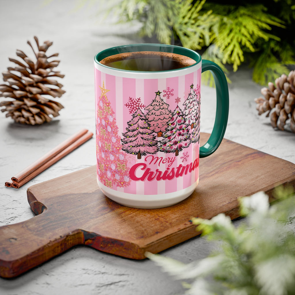 Pink Christmas Mug — 'Merry Christmas' Holiday Coffee Cup