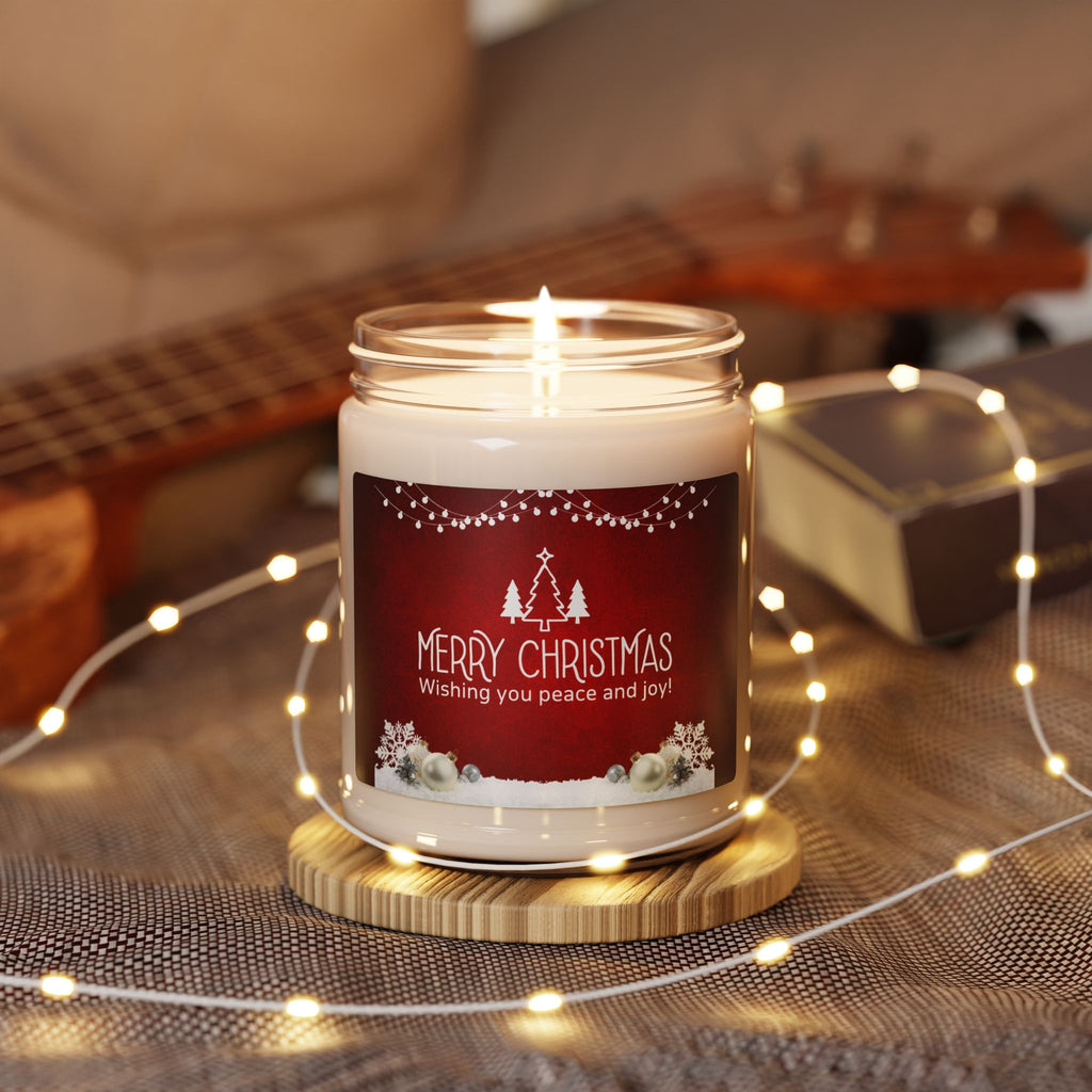 Christmas Soy Candle — 'Merry Christmas, Wishing You Peace and Joy' 9oz Scented Jar
