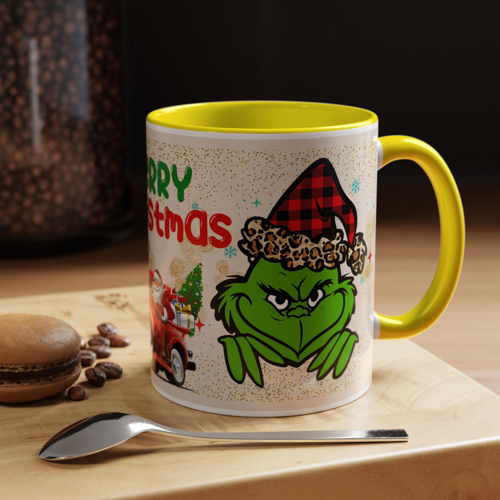 Merry Christmas Grinch Coffee Mug — Festive Santa Truck Holiday Mug