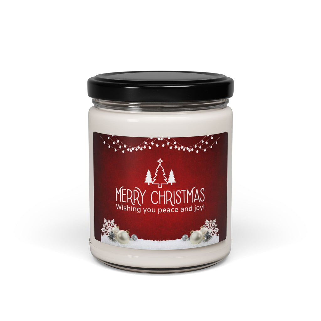 Christmas Soy Candle — 'Merry Christmas, Wishing You Peace and Joy' 9oz Scented Jar