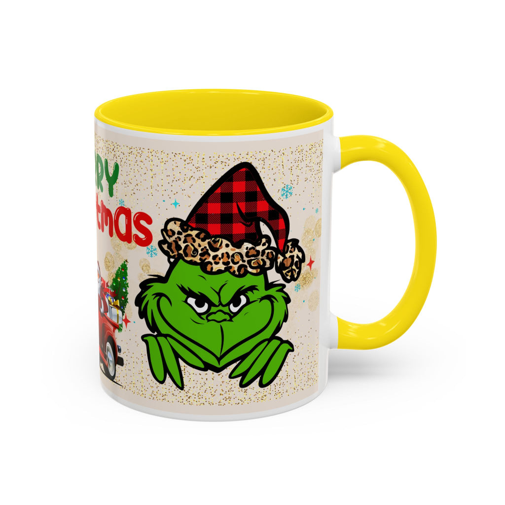 Merry Christmas Grinch Coffee Mug — Festive Santa Truck Holiday Mug