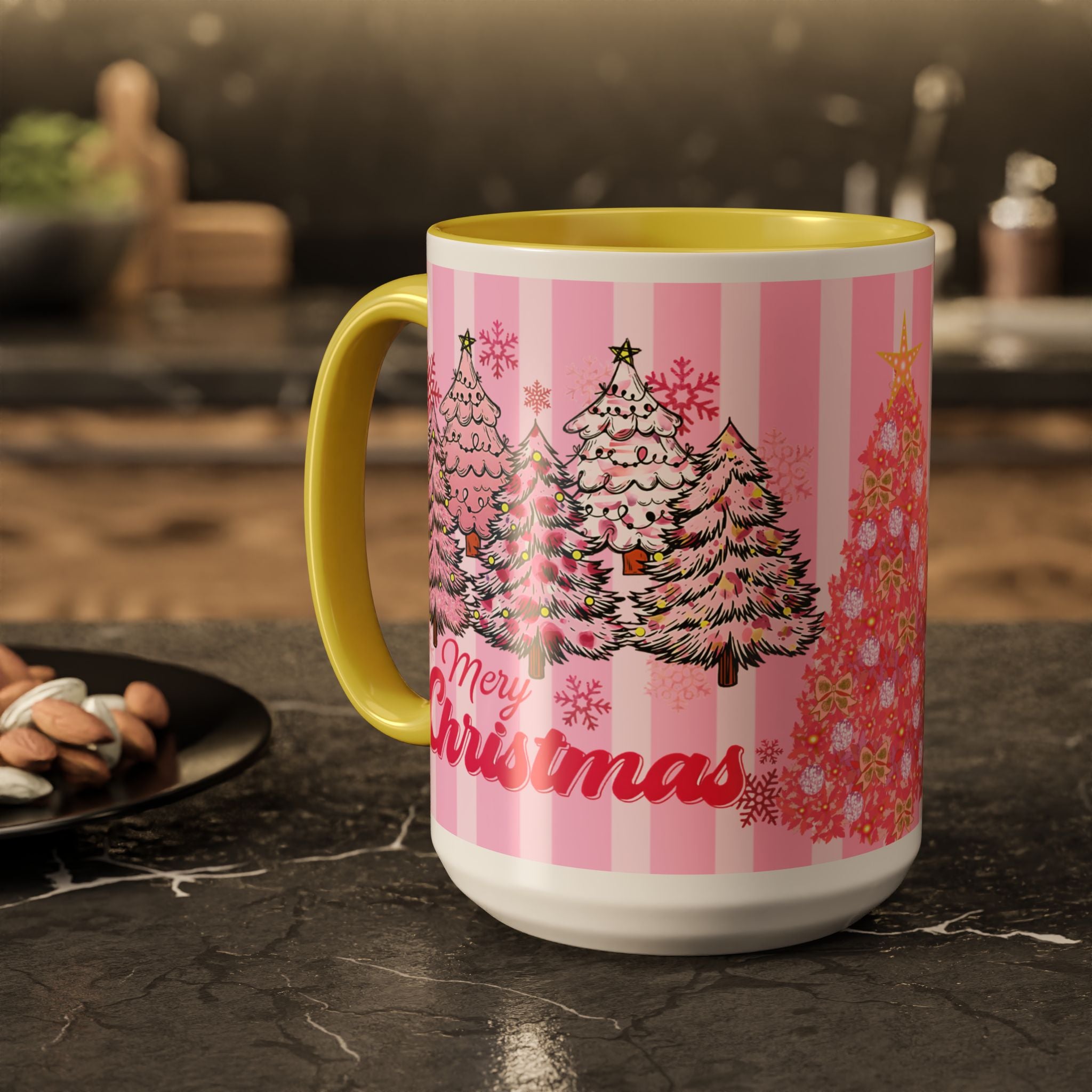 Pink Christmas Mug — 'Merry Christmas' Holiday Coffee Cup