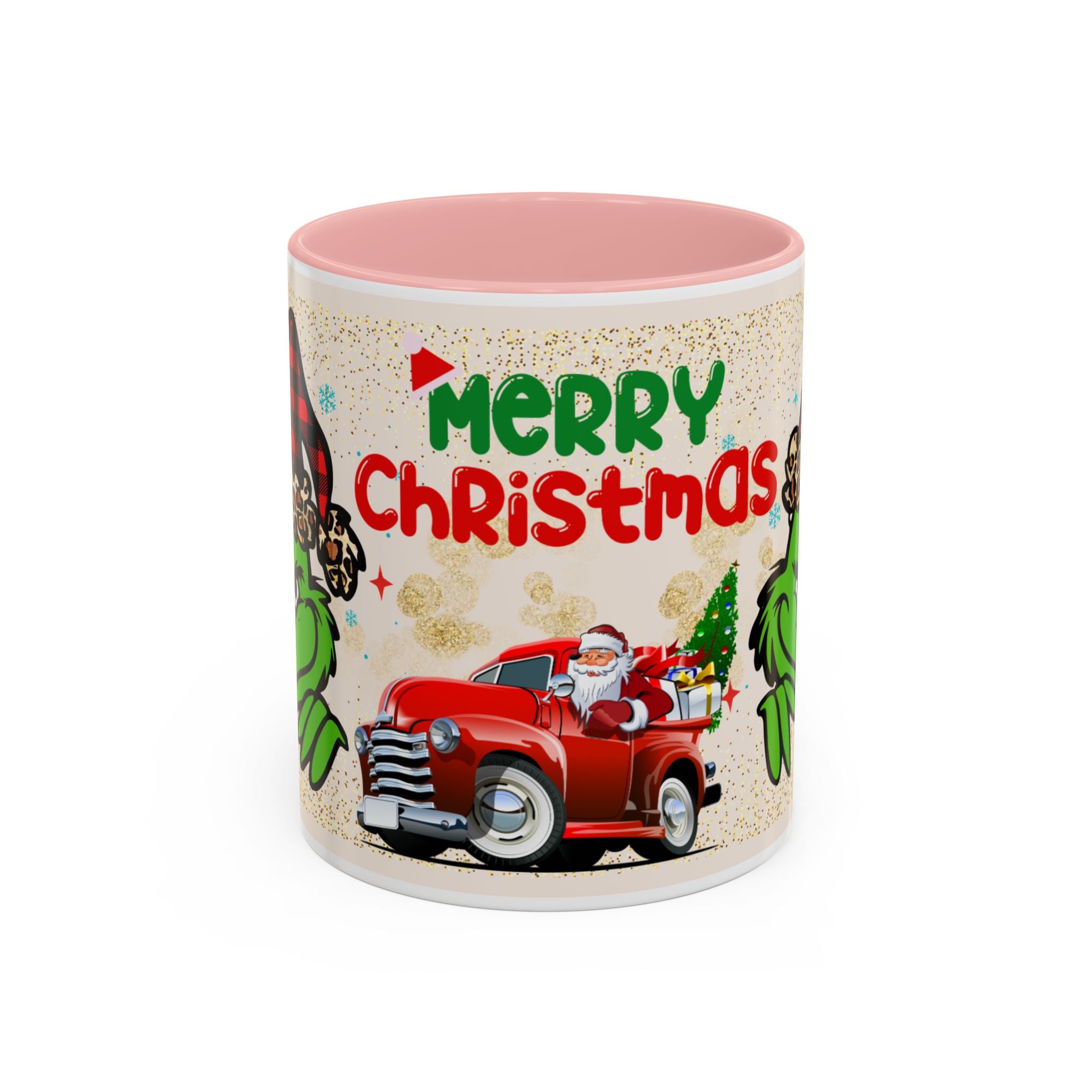 Merry Christmas Grinch Coffee Mug — Festive Santa Truck Holiday Mug