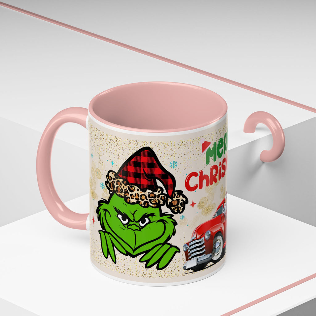 Merry Christmas Grinch Coffee Mug — Festive Santa Truck Holiday Mug