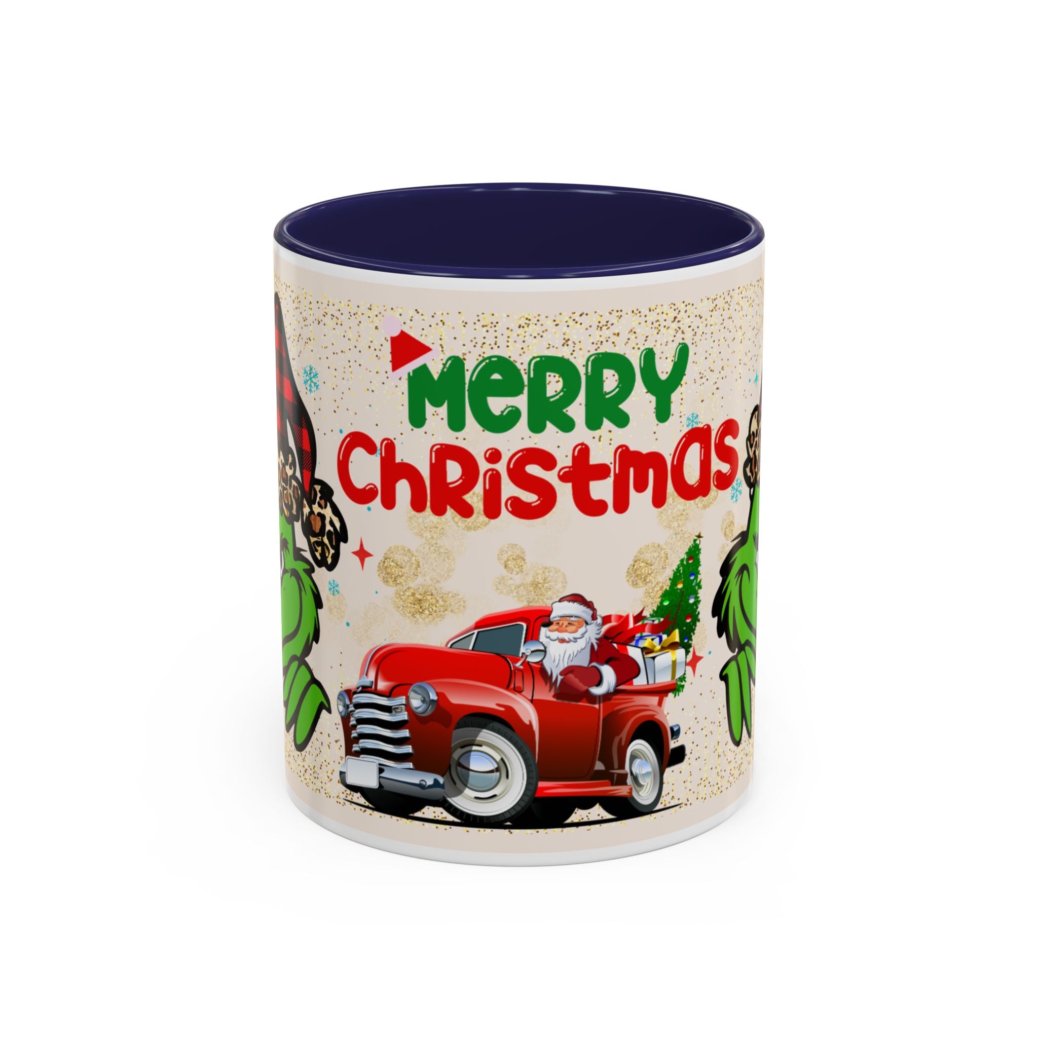 Merry Christmas Grinch Coffee Mug — Festive Santa Truck Holiday Mug