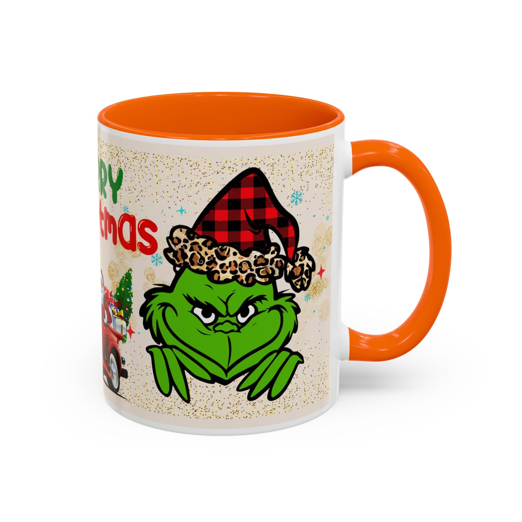 Merry Christmas Grinch Coffee Mug — Festive Santa Truck Holiday Mug