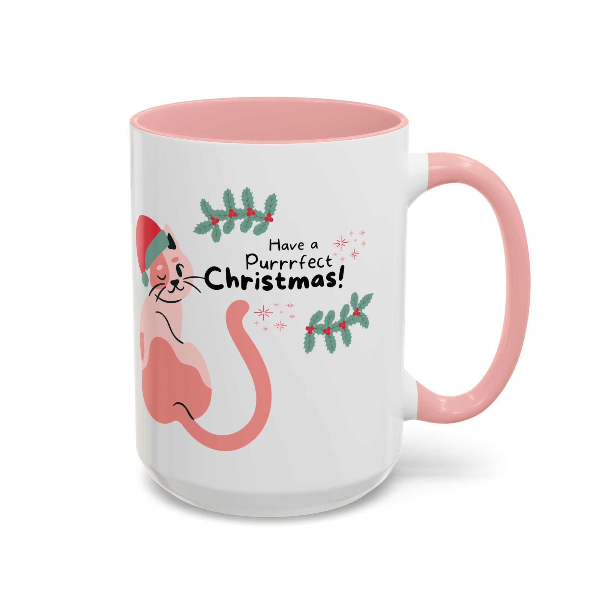 Christmas Cat Coffee Mug — "Have a Purrrfect Christmas!" Accent Ceramic Mug