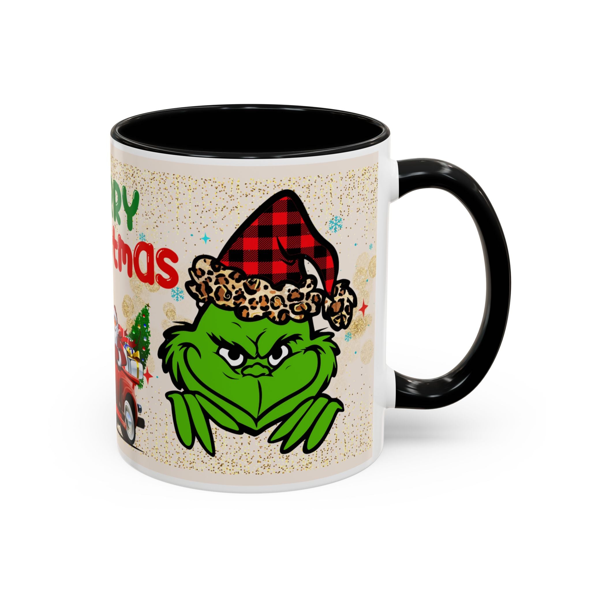 Merry Christmas Grinch Coffee Mug — Festive Santa Truck Holiday Mug