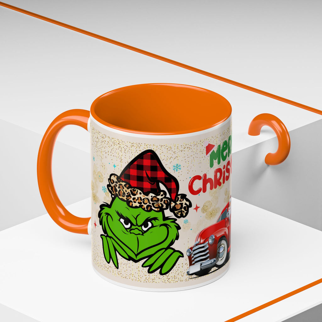 Merry Christmas Grinch Coffee Mug — Festive Santa Truck Holiday Mug