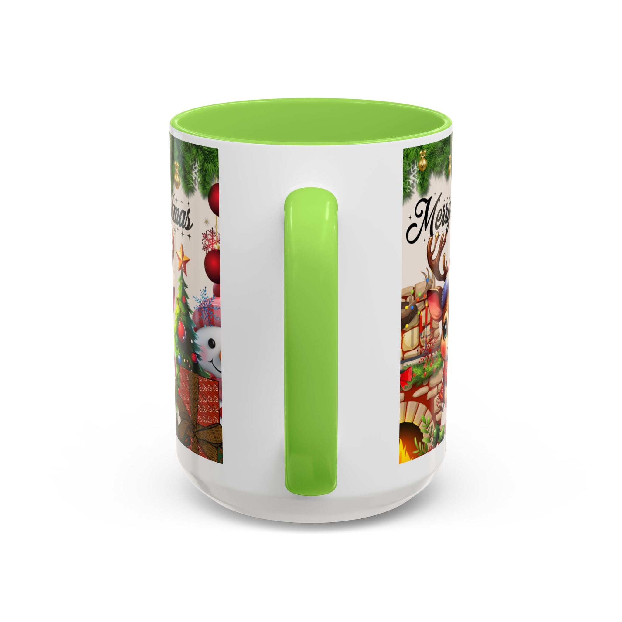 Christmas Reindeer & Snowman Mug  — Merry Christmas Holiday Coffee Cup