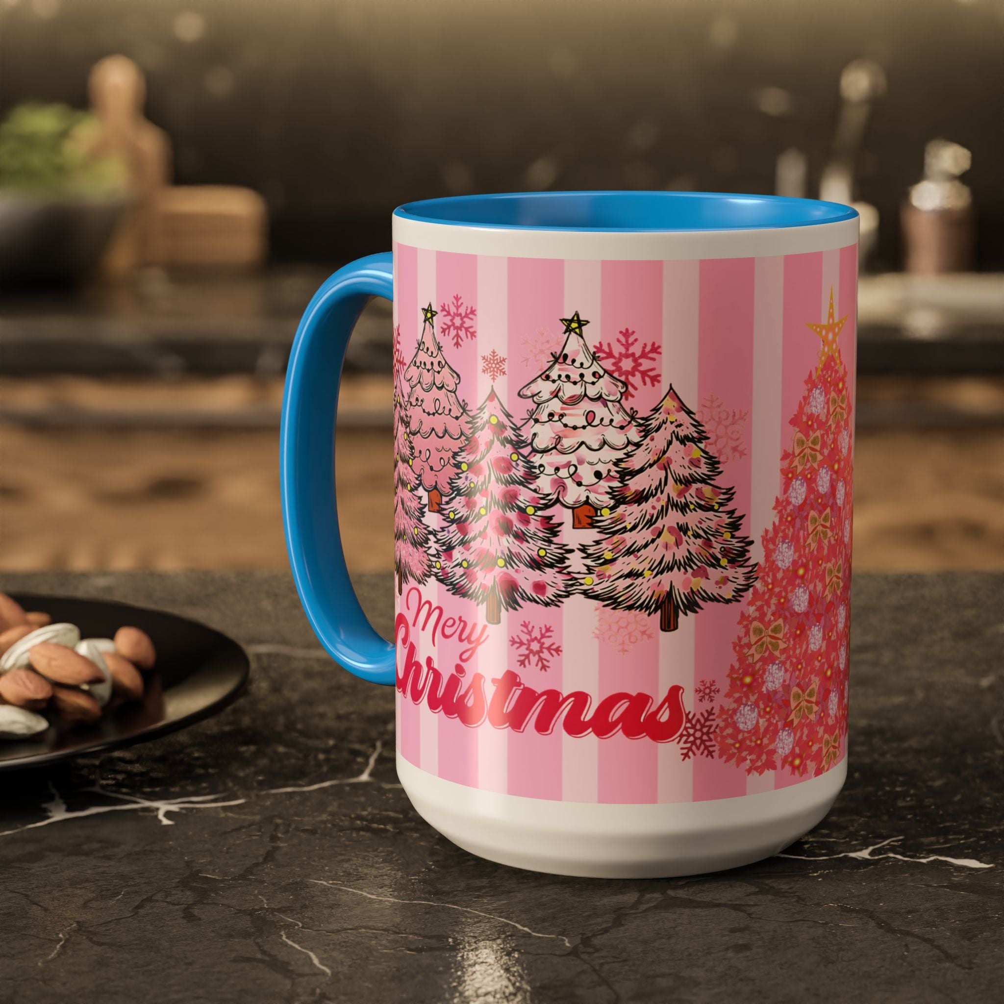Pink Christmas Mug — 'Merry Christmas' Holiday Coffee Cup